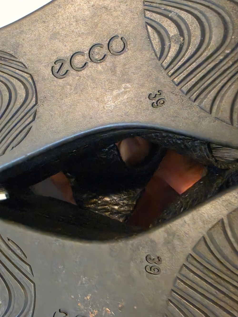 Ecco Black Leather Wedge Sandals with Adjustable Straps - Picture 9 of 9